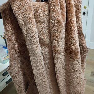 Zenana teddy bear brown hooded vest